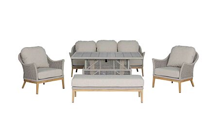 Bramblecrest Oslo Three Seat Sofa Set with Adjustable Table - Truffle Bramblecrest Oslo Three Seat Sofa Set with Adjustable Table - Truffle