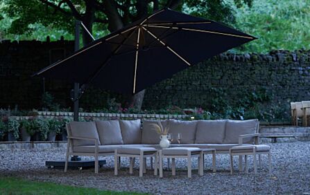 Pacific Lifestyle Glow Challenger T2 3m Square Faded Black Free Arm Parasol With 90kg Wheeled Base Pacific Lifestyle Glow Challenger T2 3m Square Faded Black Free Arm Parasol With 90kg Wheeled Base