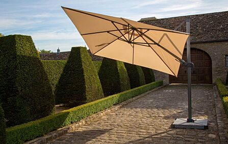 Bramblecrest Chichester 3M Square Crank Handle Parasol with Granite Base and FREE Cover - Sand Bramblecrest Chichester 3M Square Crank Handle Parasol with Granite Base and FREE Cover - Sand