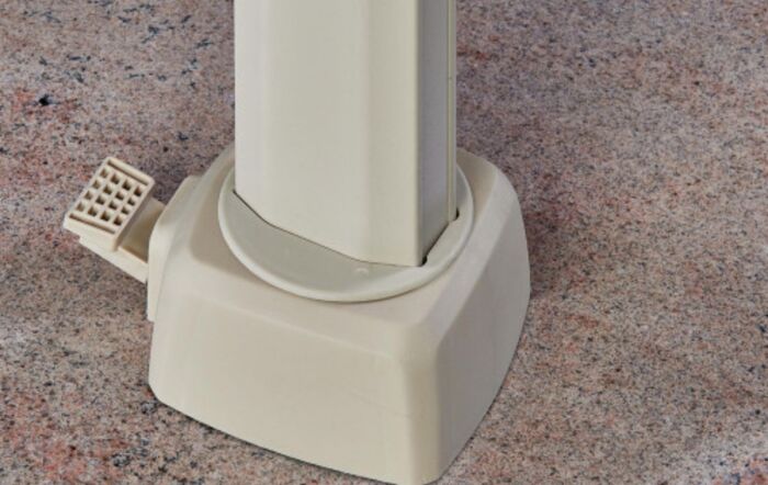 Pacific Lifestyle Challenger T2 3.5 x 2.6 Sandstone/Champagne Free Arm Parasol & 90kg Wheeled Base Pacific Lifestyle Challenger T2 3.5 x 2.6 Sandstone/Champagne Free Arm Parasol & 90kg Wheeled Base