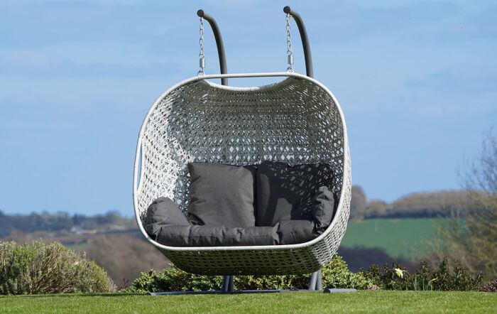 Bramblecrest Monterey Double Hanging Cocoon Egg Chair In Grey Bramblecrest Monterey Double Hanging Cocoon Egg Chair In Grey
