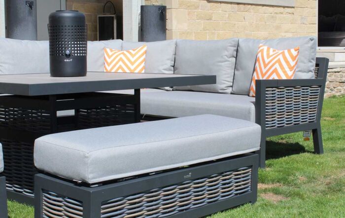 Bramblecrest Portofino Square Corner Sofa Set with Adjustable Ceramic Table Bramblecrest Portofino Square Corner Sofa Set with Adjustable Ceramic Table