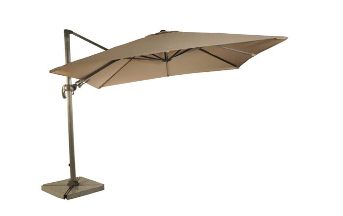 Bramblecrest Chichester 3M Square Crank Handle Parasol with Granite Base and FREE Cover - Sand Bramblecrest Chichester 3M Square Crank Handle Parasol with Granite Base and FREE Cover - Sand